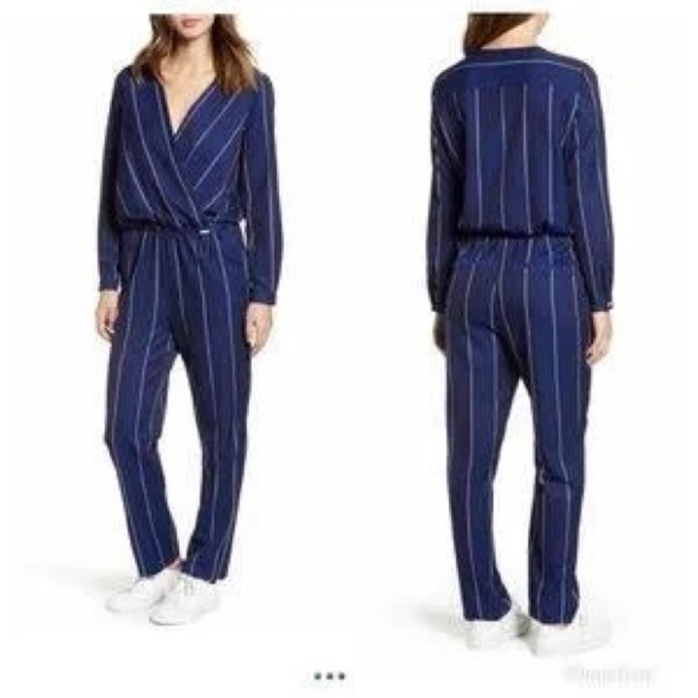 Scotch and Soda Navy Blue Striped Jumpsuit XL